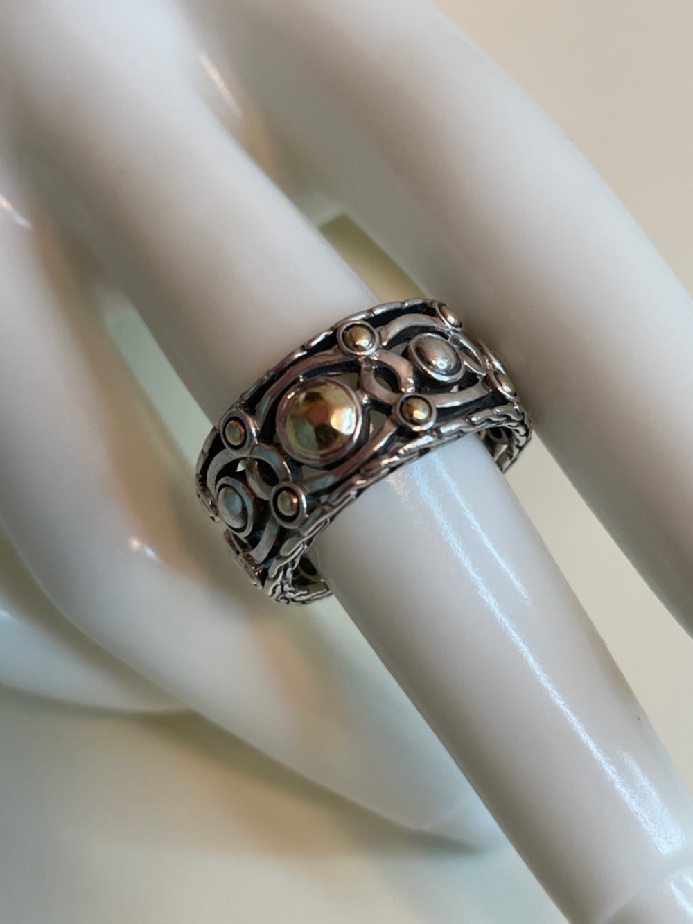 Authentic John Hardy 22K Gold & Sterling Silver Palu Ring